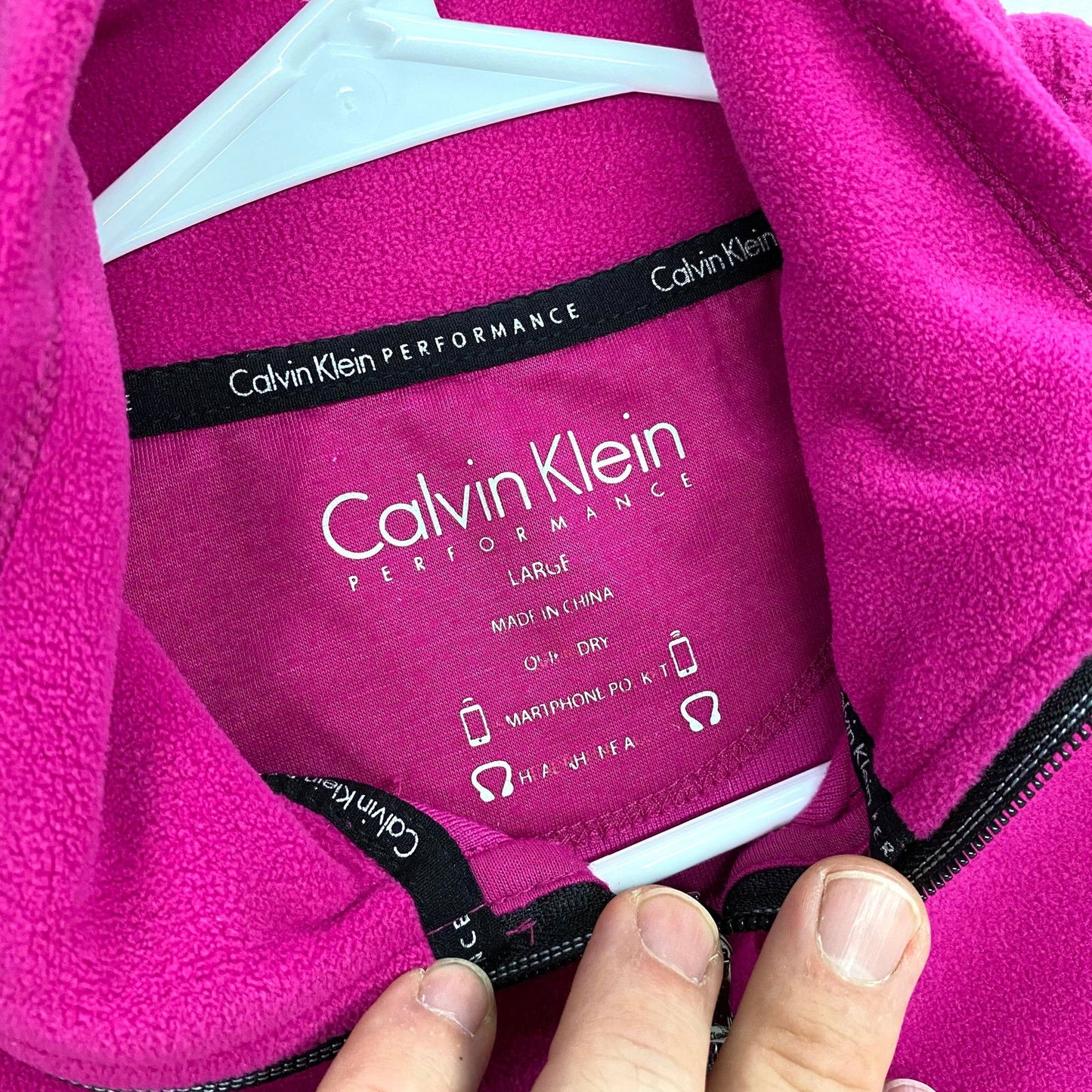 Calvin Klein Performance Womens Size L Pink Fleece Full Half-Zip Up Sweatshirt L/s - | Buy at Parsimony Shoppes