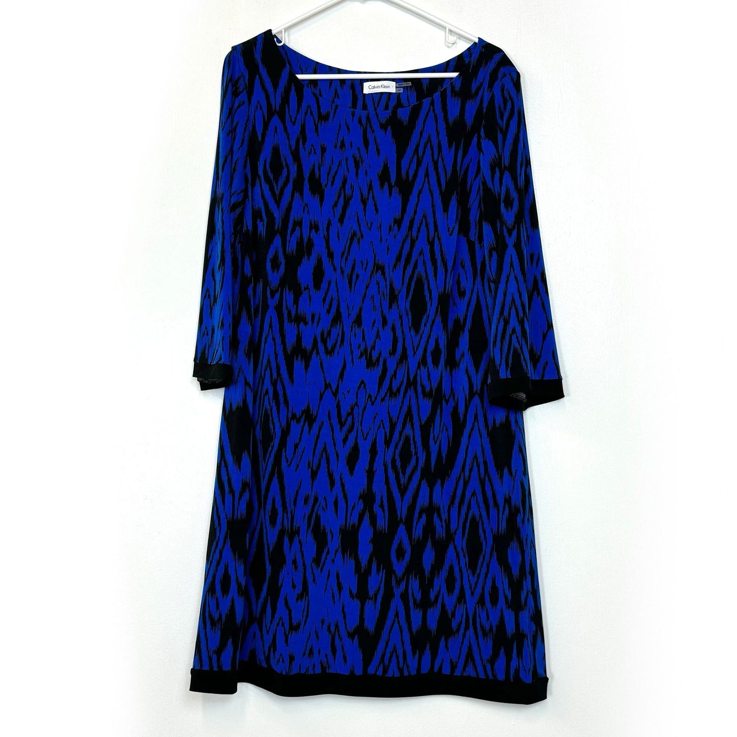 Calvin Klein | Womens Career Shift Dress | Color: Black/Blue | Size: 14 | Pre-Owned - | Buy at Parsimony Shoppes