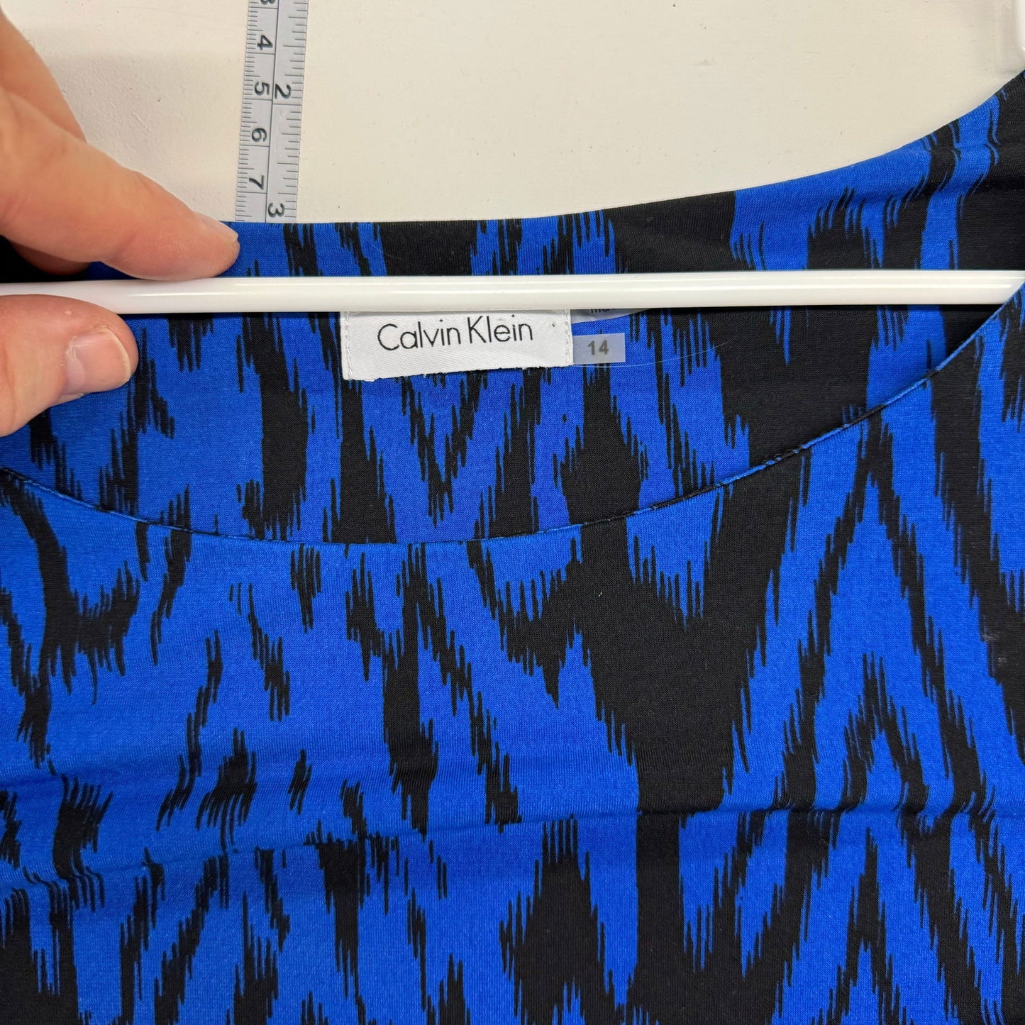 Calvin Klein | Womens Career Shift Dress | Color: Black/Blue | Size: 14 | Pre-Owned - | Buy at Parsimony Shoppes