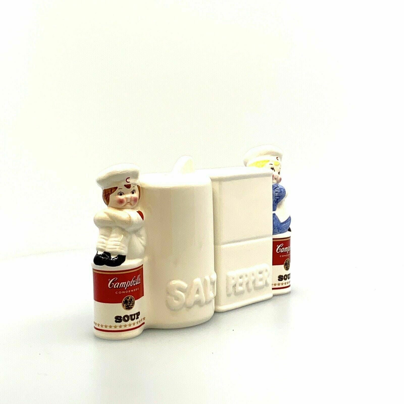 Campbells Soup Co. Kids Salt & Pepper Shakers Set Pair White 1996 -  | Buy at Parsimony Shoppes