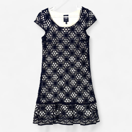 Jax Women's Little Black Dress - Lace Overlay Cap Sleeve, Size 6