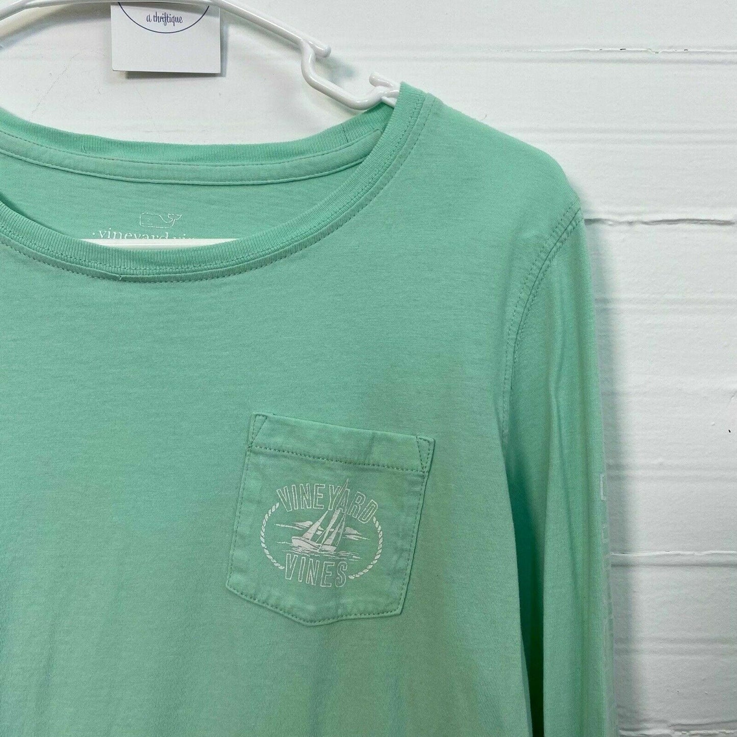 Captivating Vineyard Vines Womens T-Shirt Mint Green Long Sleeve XS - | Buy at Parsimony Shoppes