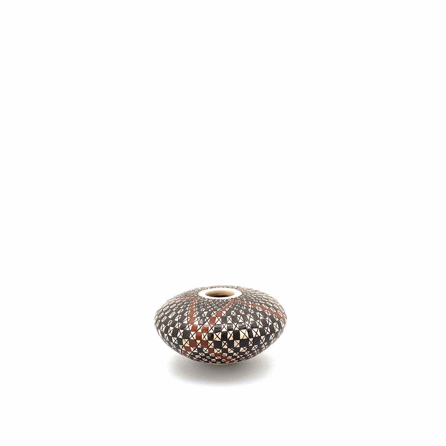 Carmen Veloz Seed Pot Mata Ortiz Casas Grandes Black Brown White Squares - | Buy at Parsimony Shoppes