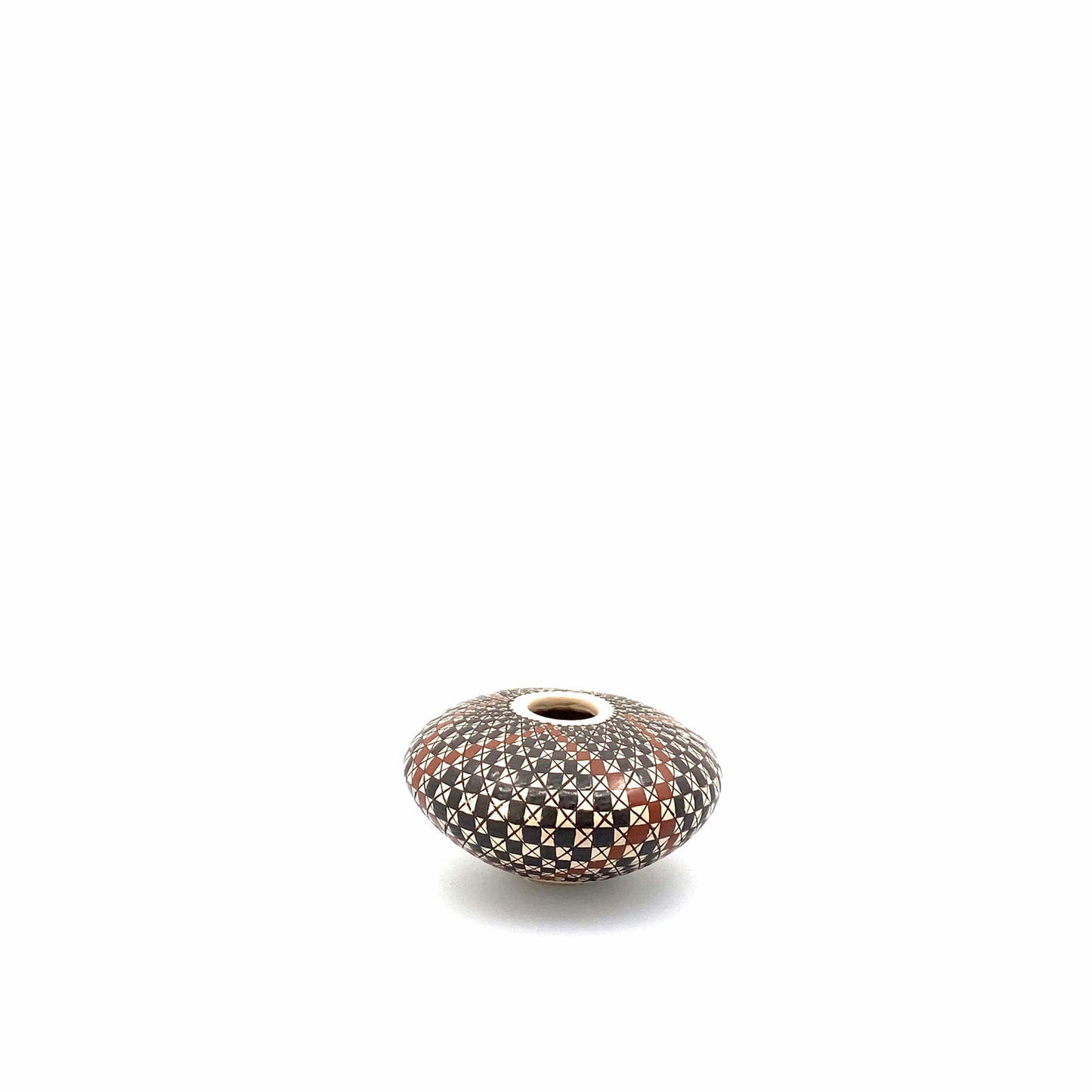 Carmen Veloz Seed Pot Mata Ortiz Casas Grandes Black Brown White Squares - | Buy at Parsimony Shoppes