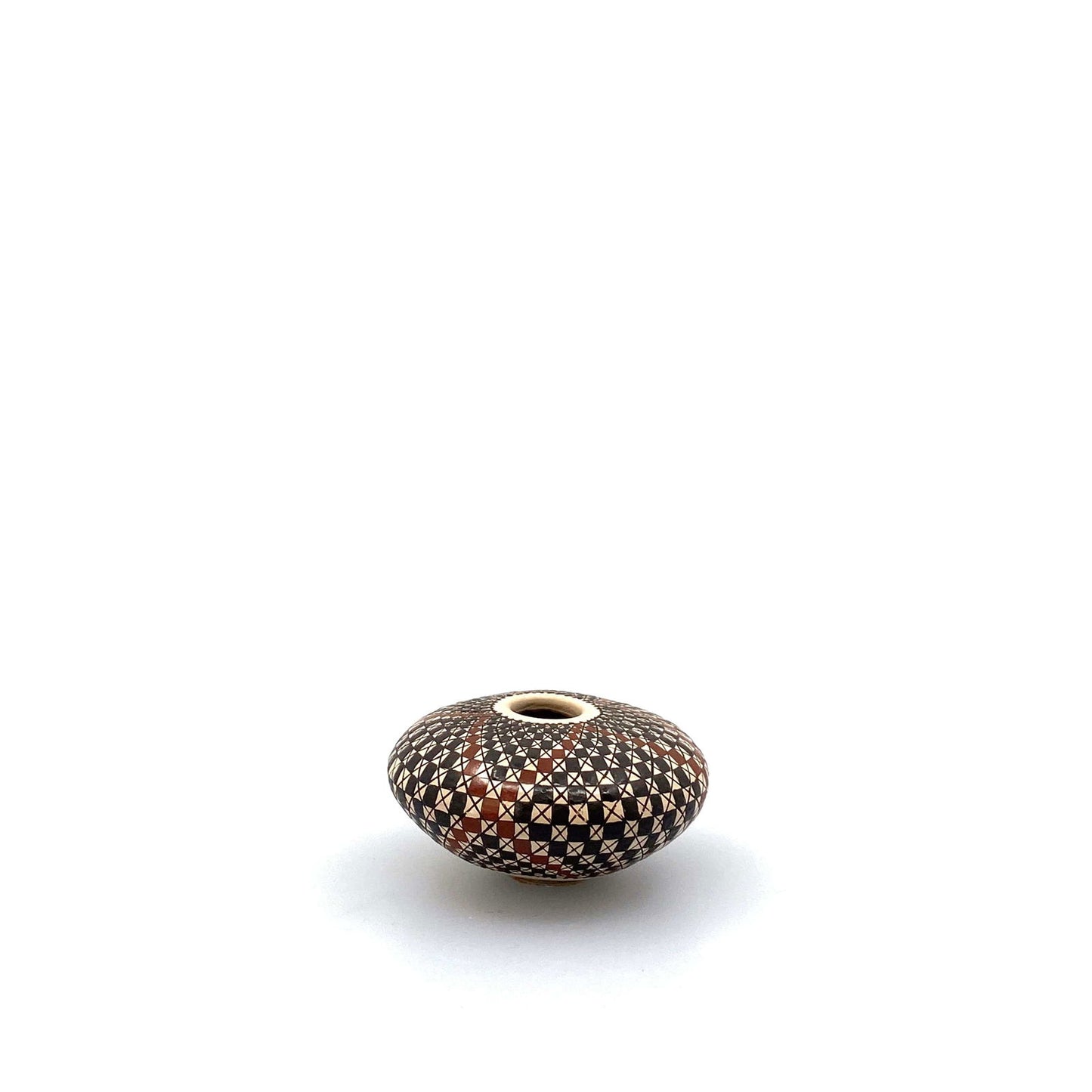 Carmen Veloz Seed Pot Mata Ortiz Casas Grandes Black Brown White Squares - | Buy at Parsimony Shoppes