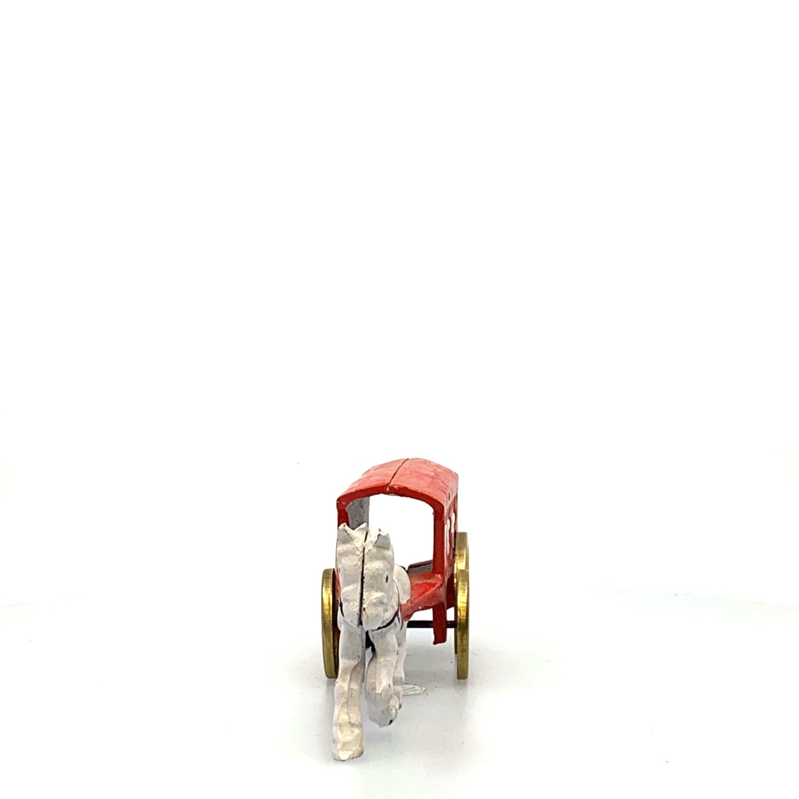 Champion Cast Iron Red Ice Wagon White Horse Drawn Cart Carriage Toy, Gold Wheels -  | Buy at Parsimony Shoppes