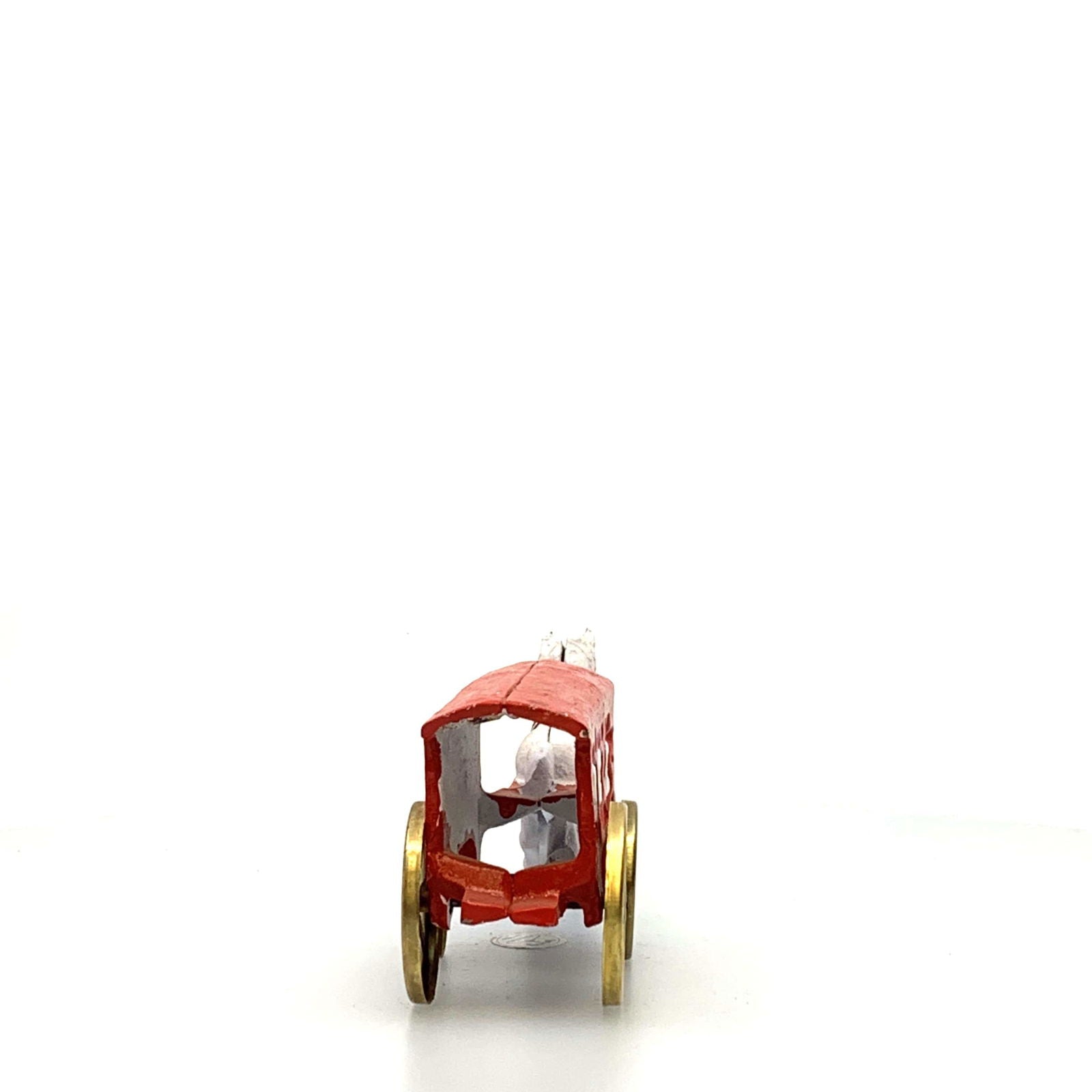 Champion Cast Iron Red Ice Wagon White Horse Drawn Cart Carriage Toy, Gold Wheels -  | Buy at Parsimony Shoppes
