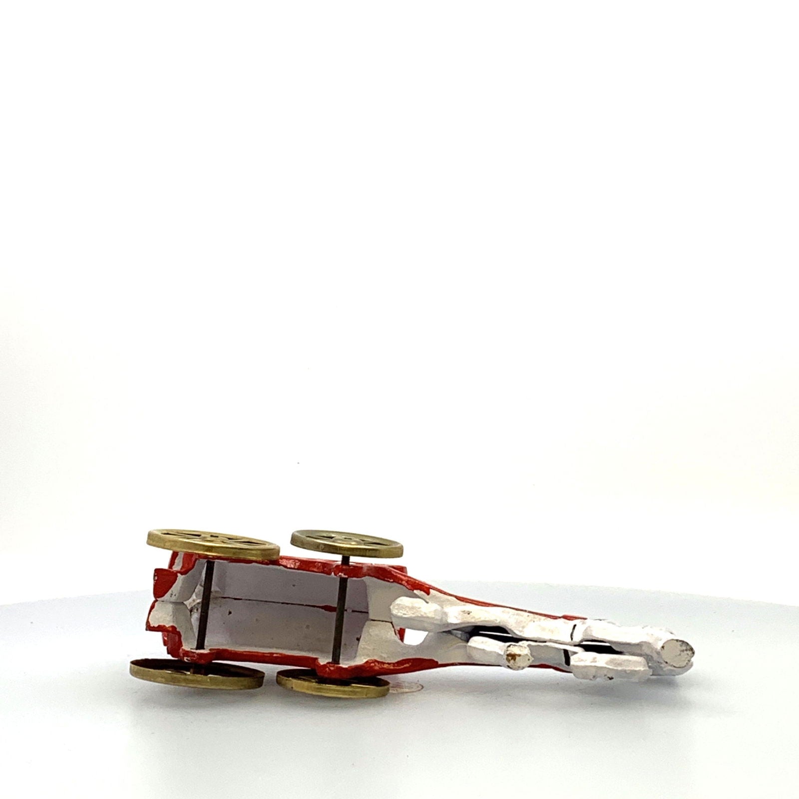 Champion Cast Iron Red Ice Wagon White Horse Drawn Cart Carriage Toy, Gold Wheels -  | Buy at Parsimony Shoppes