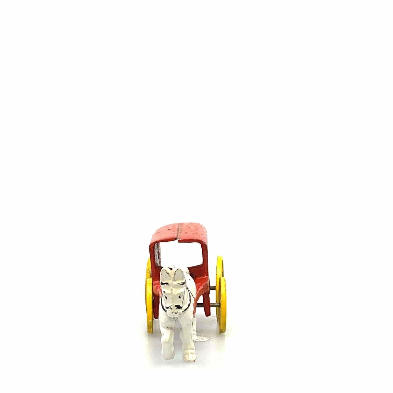 Champion Cast Iron Red Ice Wagon White Horse Drawn Cart Carriage Toy, Yellow Wheels -  | Buy at Parsimony Shoppes
