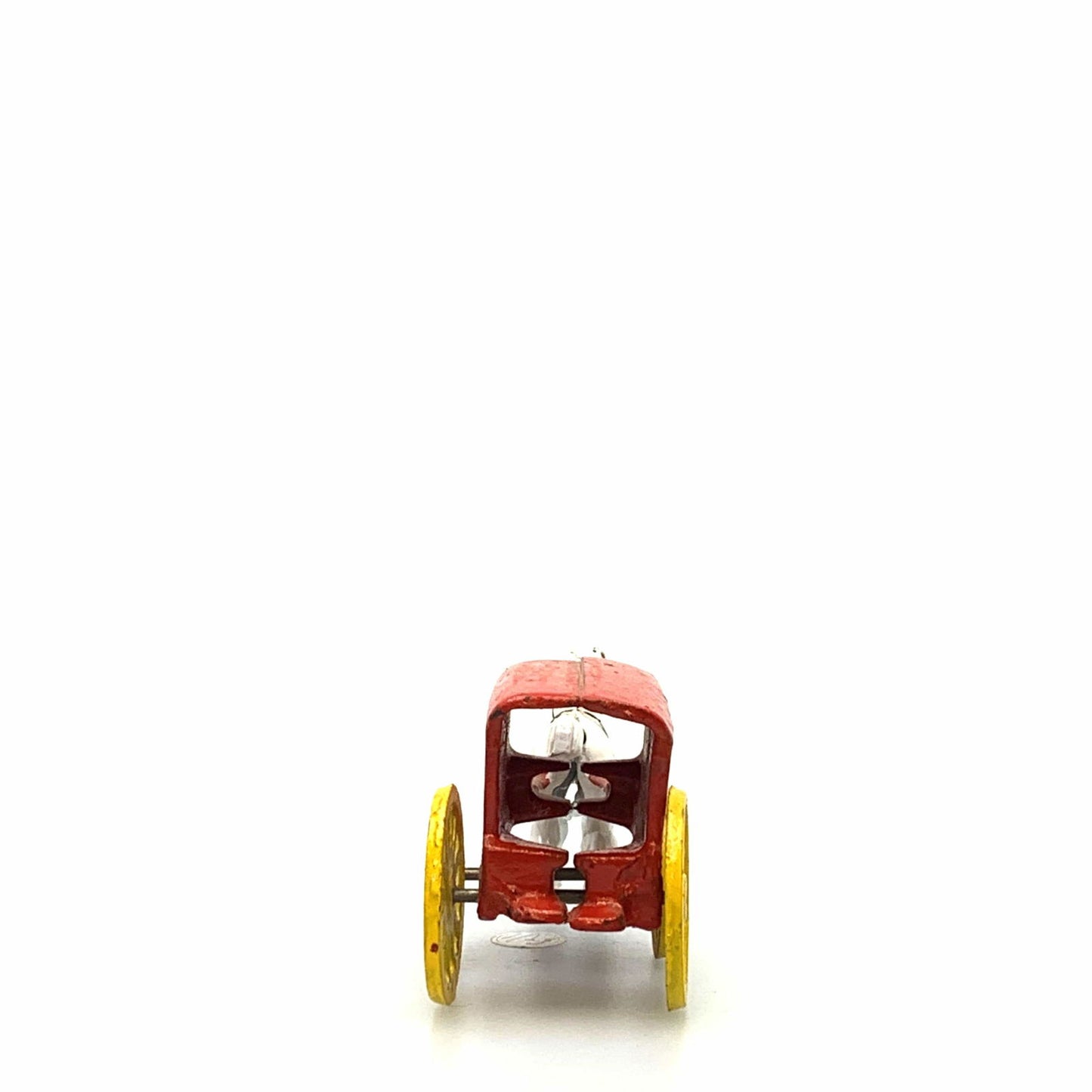Champion Cast Iron Red Ice Wagon White Horse Drawn Cart Carriage Toy, Yellow Wheels - | Buy at Parsimony Shoppes