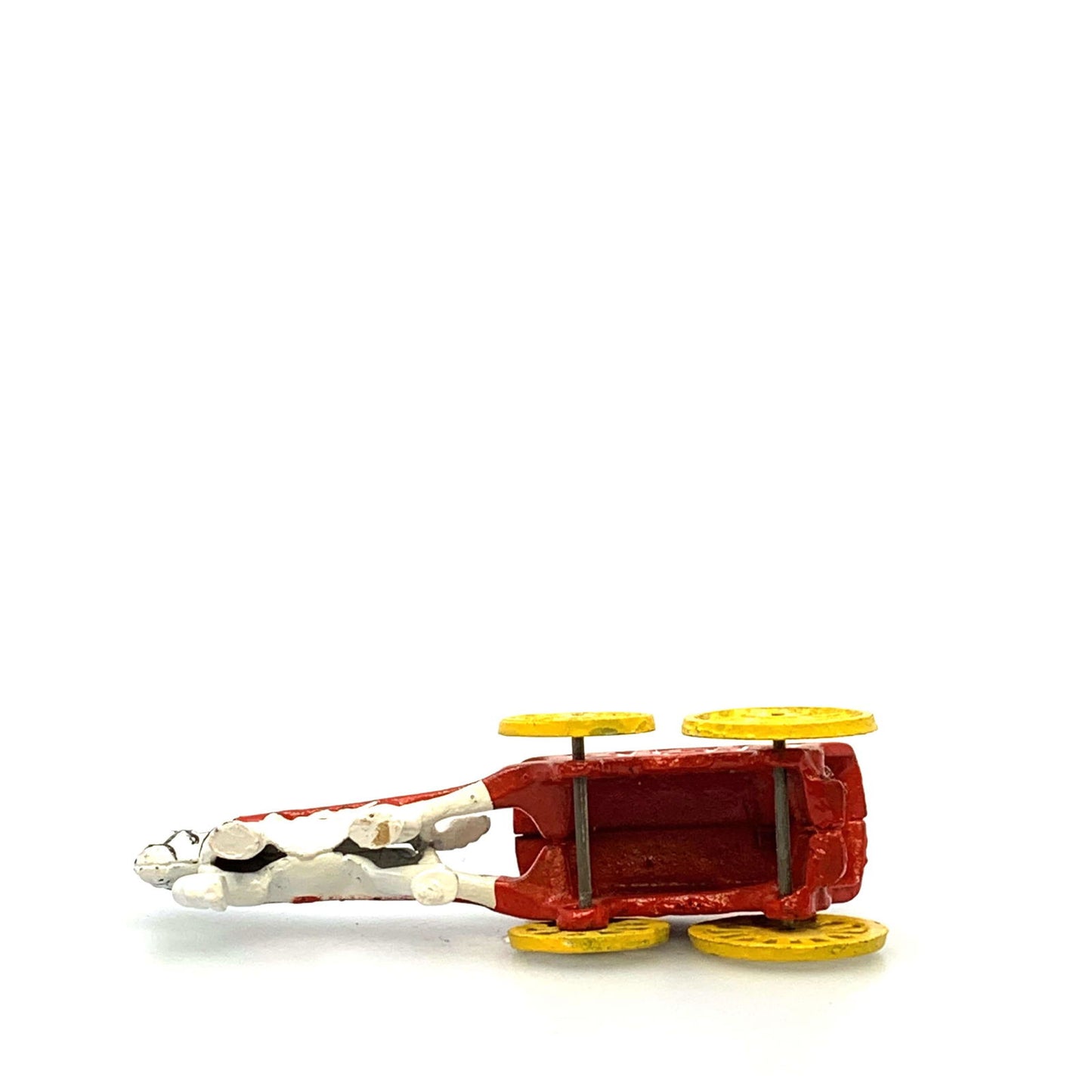 Champion Cast Iron Red Ice Wagon White Horse Drawn Cart Carriage Toy, Yellow Wheels - | Buy at Parsimony Shoppes