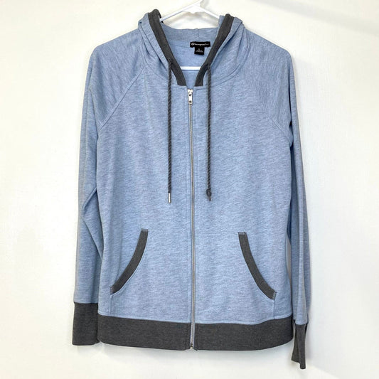 Champion Elite Hoodie Sweatshirt | L | Light Blue | Full-Zip L/s | EUC -  | Buy at Parsimony Shoppes