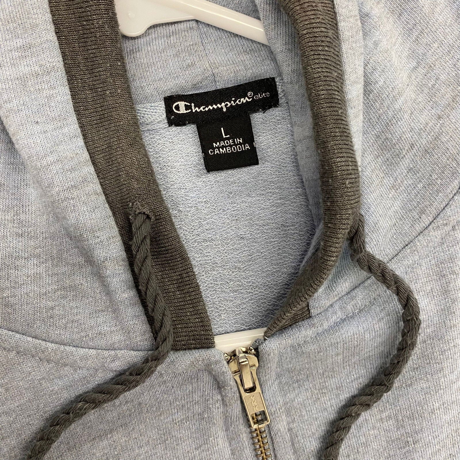 Champion Elite Hoodie Sweatshirt | L | Light Blue | Full-Zip L/s | EUC -  | Buy at Parsimony Shoppes