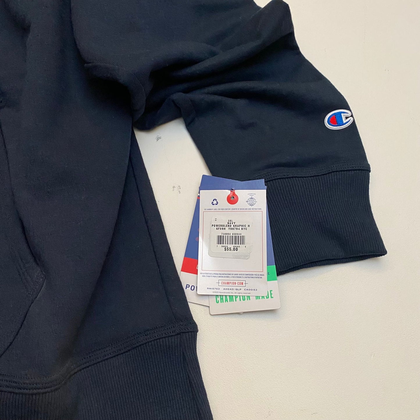 Champion Mens Fleece Pullover Hoodie Sweatshirt | 2XL | Navy Blue | NWT - | Buy at Parsimony Shoppes