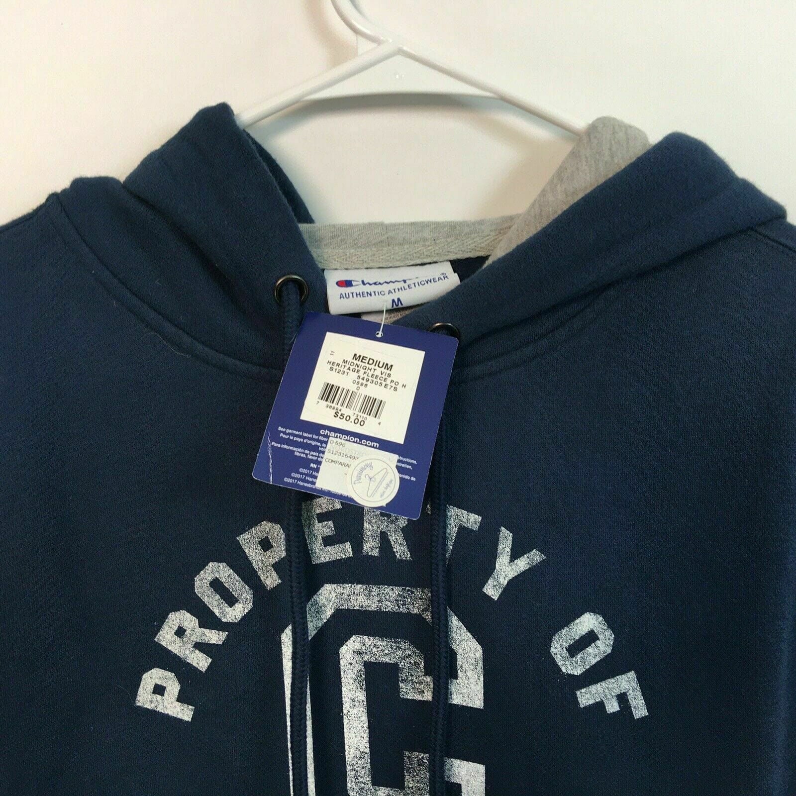 Champion Mens Size Medium Blue Sweatshirt Fleece Long Sleeve Hoodie NWT -  | Buy at Parsimony Shoppes