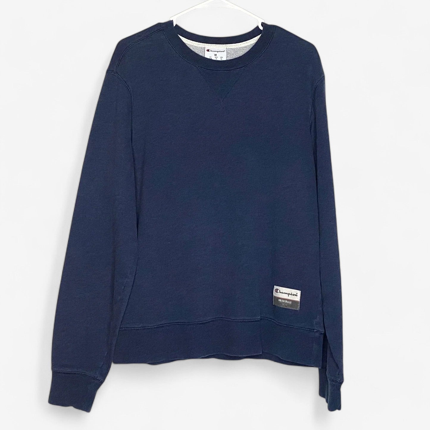Champion Men's Blue Fleece Crew Neck Sweatshirt - Long Sleeve - Size M - Excellent Used Condition