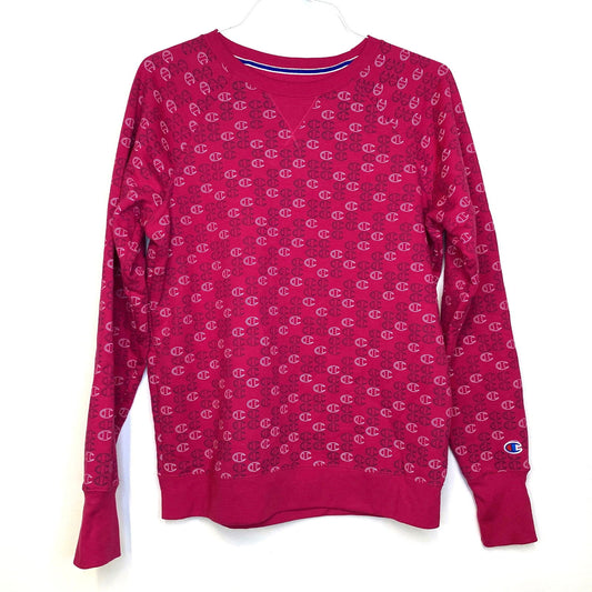 Champion Womens Size L Pink Logo Pattern Sweatshirt Fleece L/s Pre-Owned -  | Buy at Parsimony Shoppes