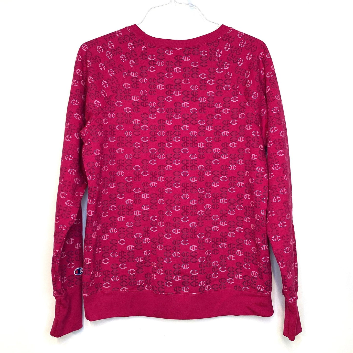 Champion Womens Size L Pink Logo Pattern Sweatshirt Fleece L/s Pre-Owned - | Buy at Parsimony Shoppes