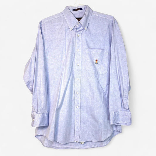 Chaps Ralph Lauren Men's Blue Long Sleeve Button-Down Dress Shirt - Size XL - Excellent Condition