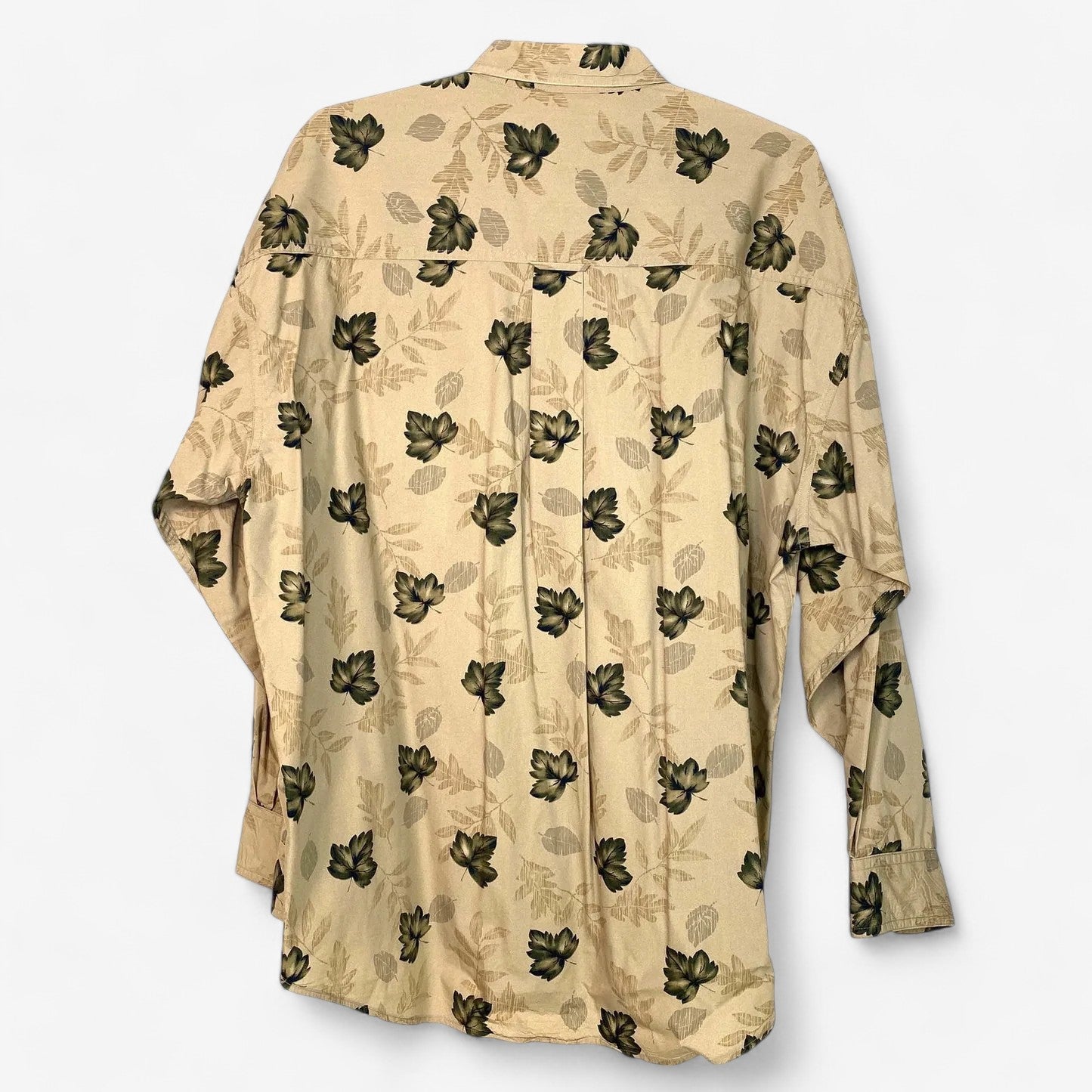 Chaps Ralph Lauren Men's Beige Floral Jungle Button-Down Shirt - Size XL - Long Sleeve