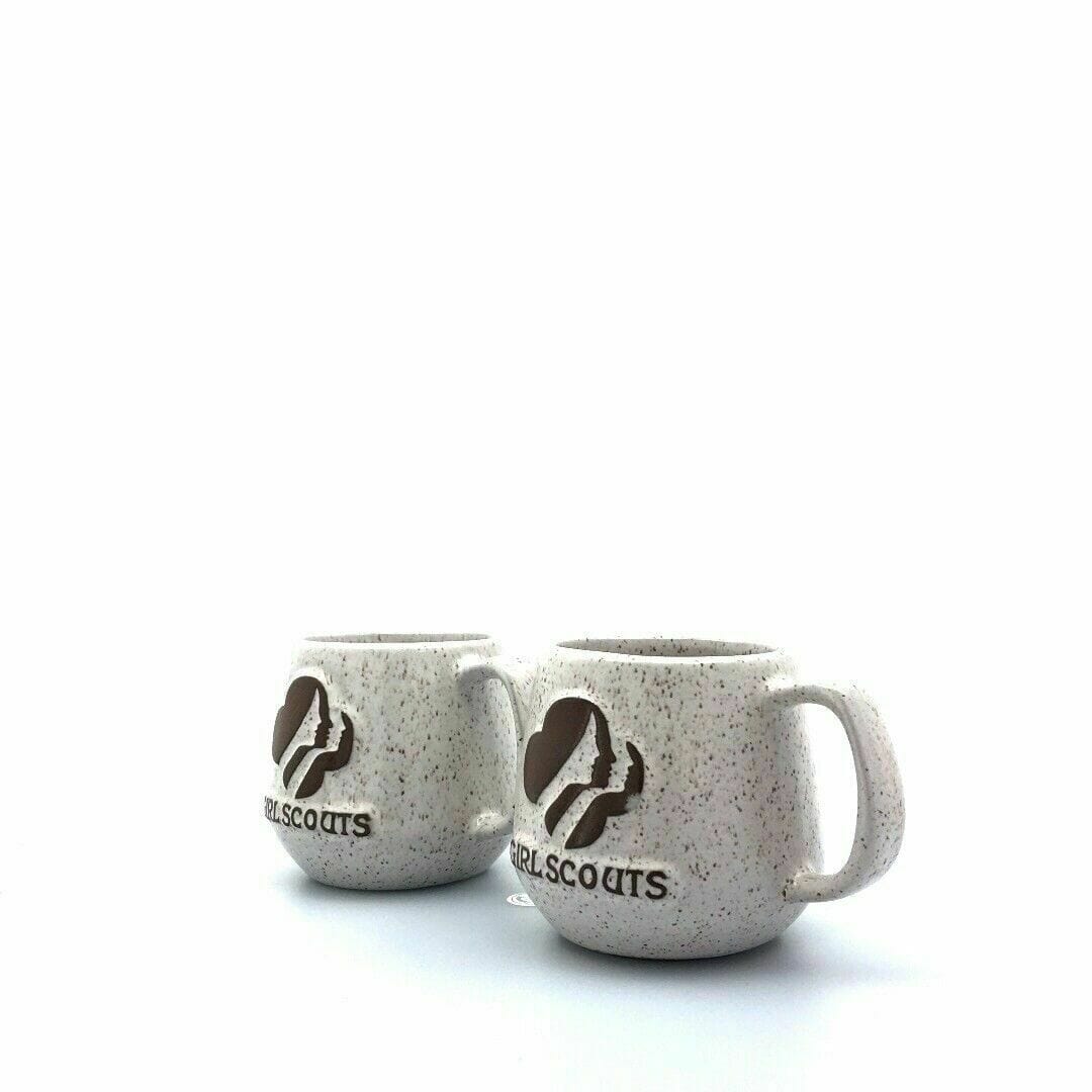Charming Onion River Pottery Girl Scouts Stoneware Coffee Cups Set of 2 Excellent -  | Buy at Parsimony Shoppes
