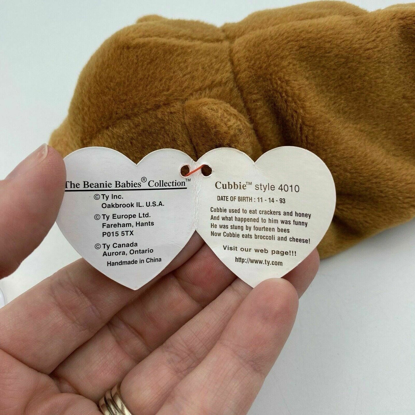 Charming Ty Original Beanie Babies Cubbie The Bear Plush Toy - Excellent Cond. w/Errors - Vintage - | Buy at Parsimony Shoppes