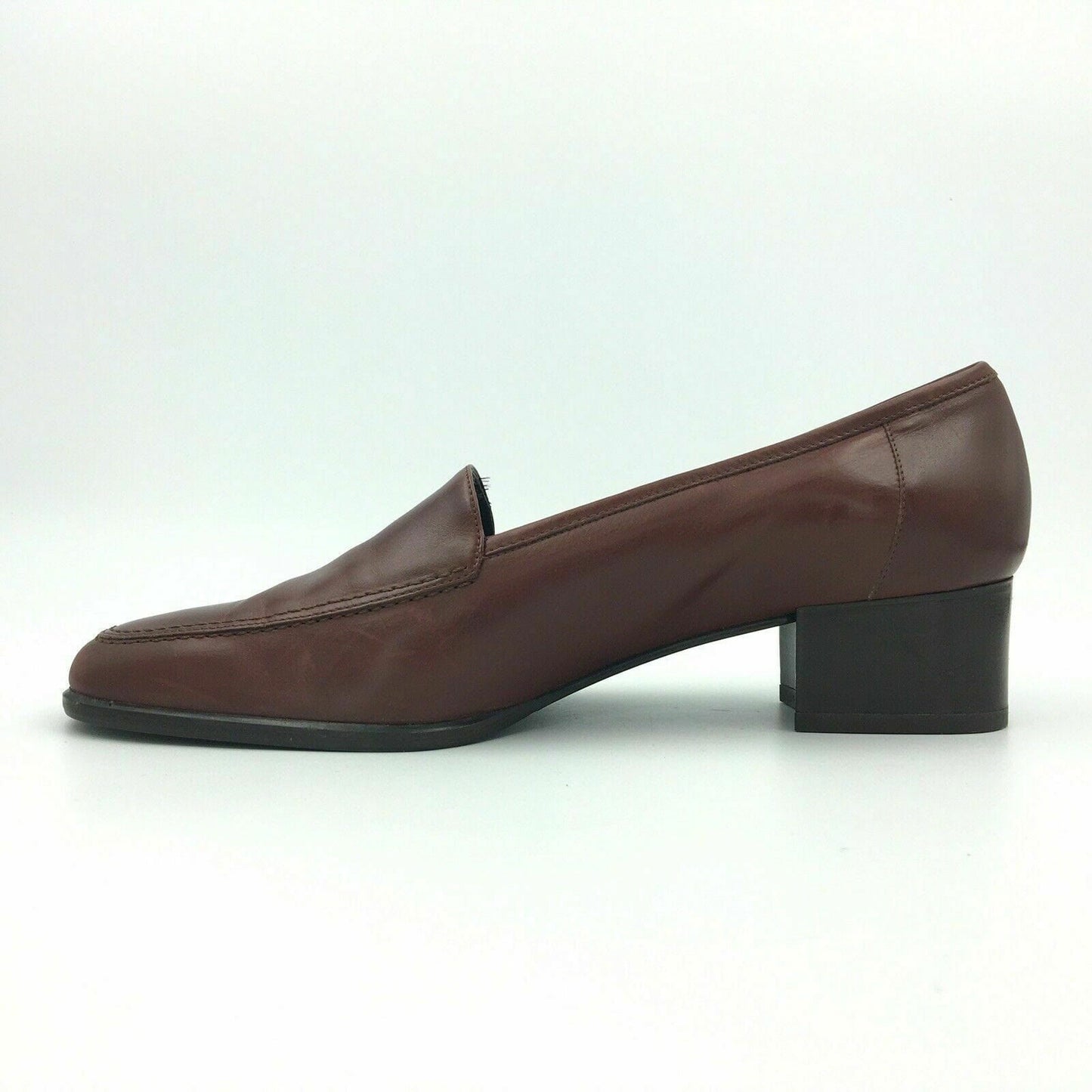 Chic Amalfi Womens “F-Gibson” Italian Leather Loafer Shoes, Size 8.5AA, Pecan Brown - | Buy at Parsimony Shoppes