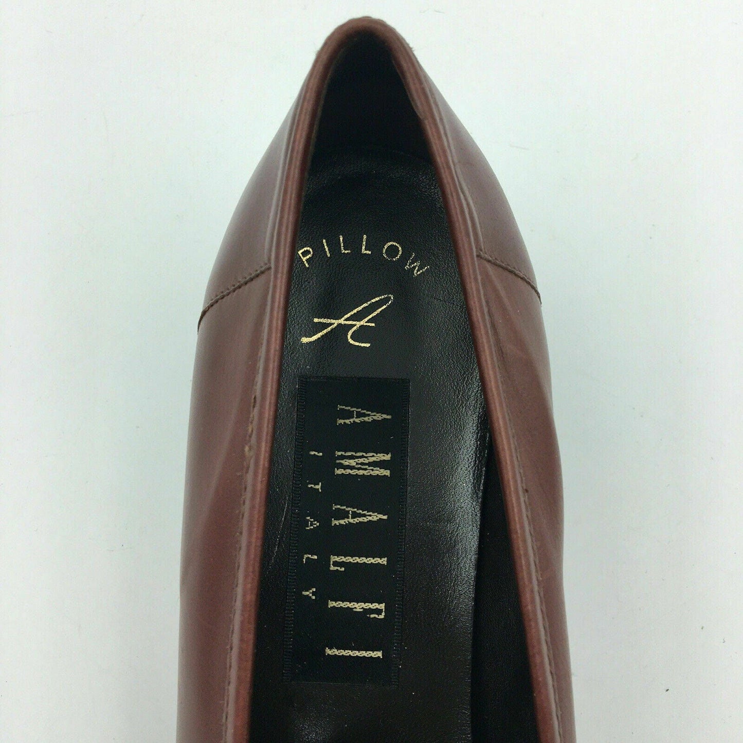 Chic Amalfi Womens “F-Gibson” Italian Leather Loafer Shoes, Size 8.5AA, Pecan Brown - | Buy at Parsimony Shoppes
