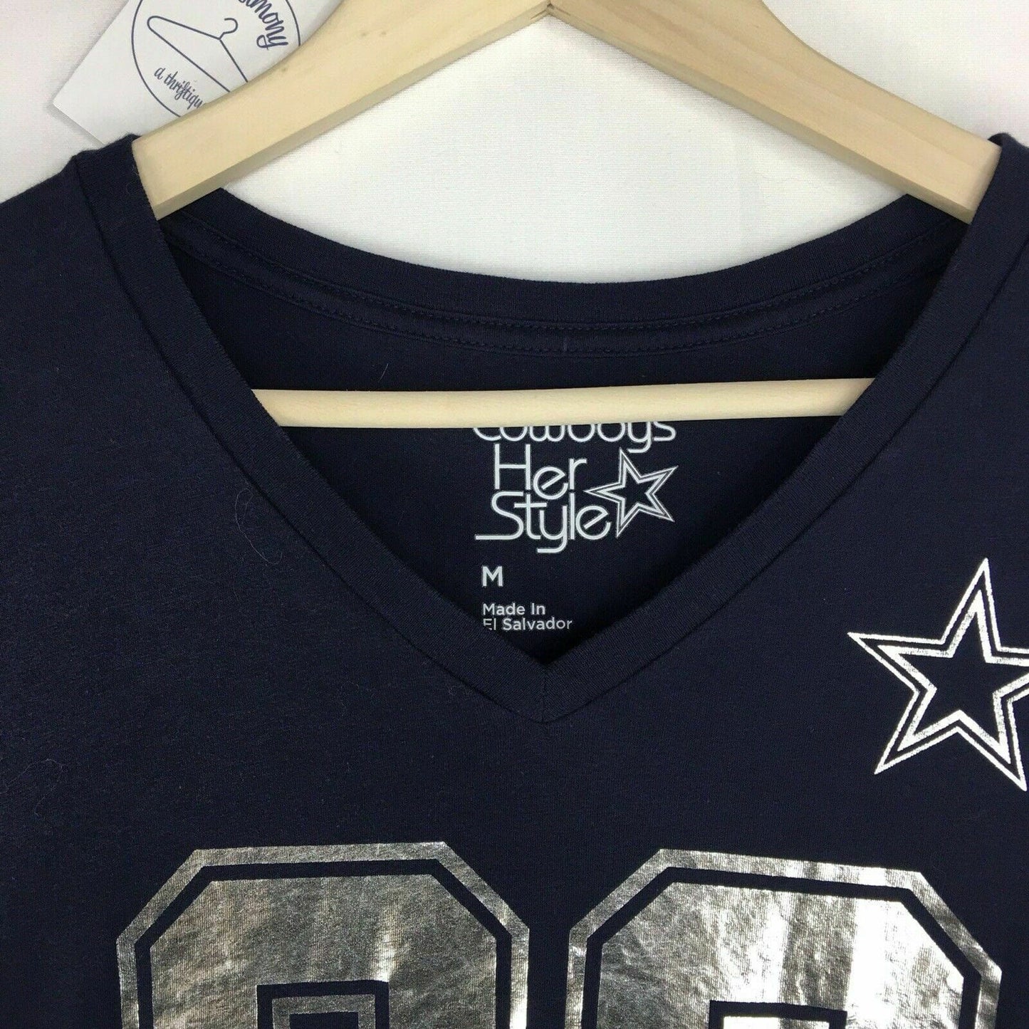 Chic Cowboys Womens Blue T-Shirt - #88 Dez Bryant Silver Numbers - Size M - | Buy at Parsimony Shoppes