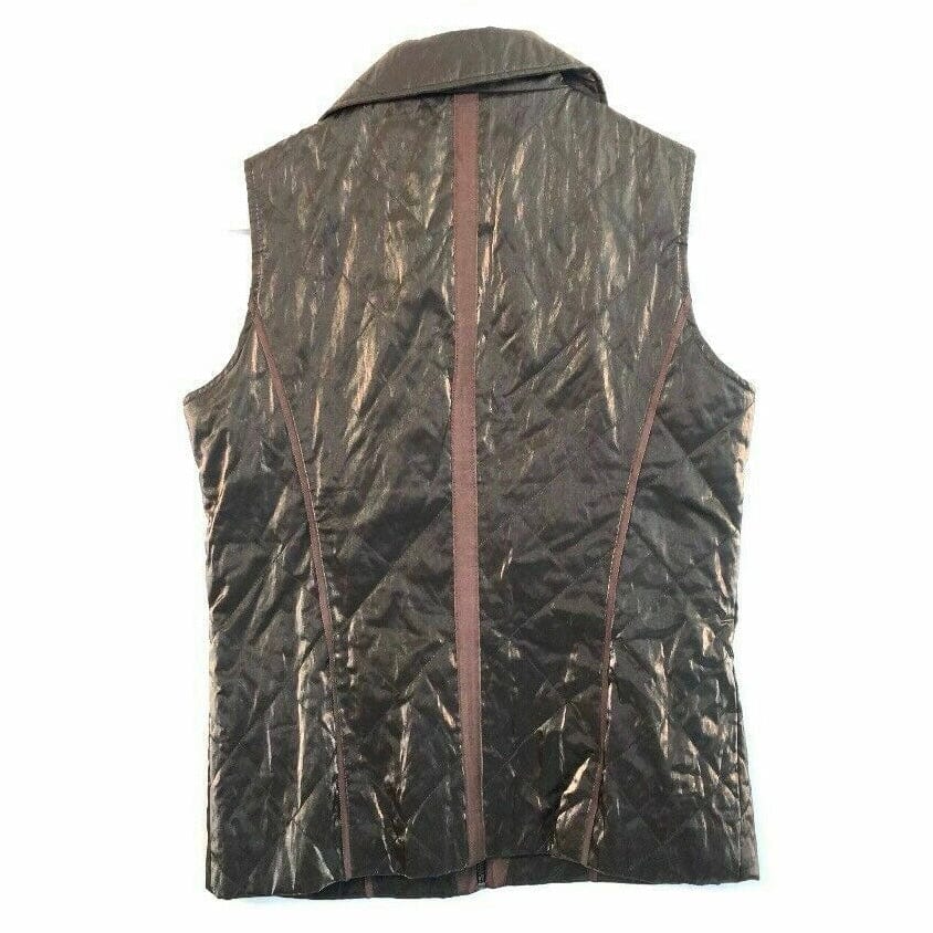 Chico's Womens Brown Quilted Vest - Size 0, Metallic Bronze, Excellent Used Condition - | Buy at Parsimony Shoppes