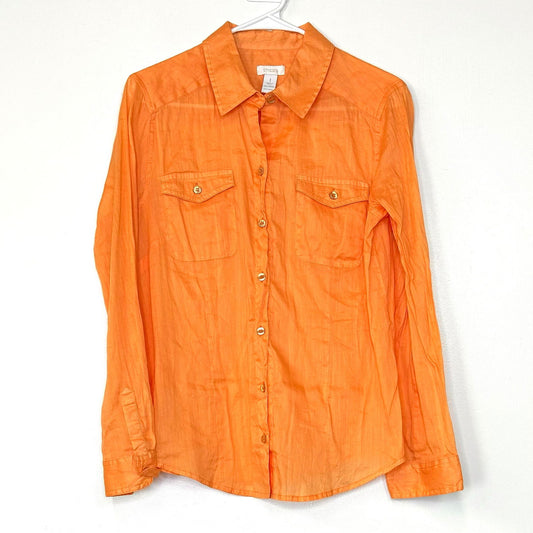 Chicos | Womens Button-Up Top | Color: Orange | Size: 1 | Pre-Owned -  | Buy at Parsimony Shoppes