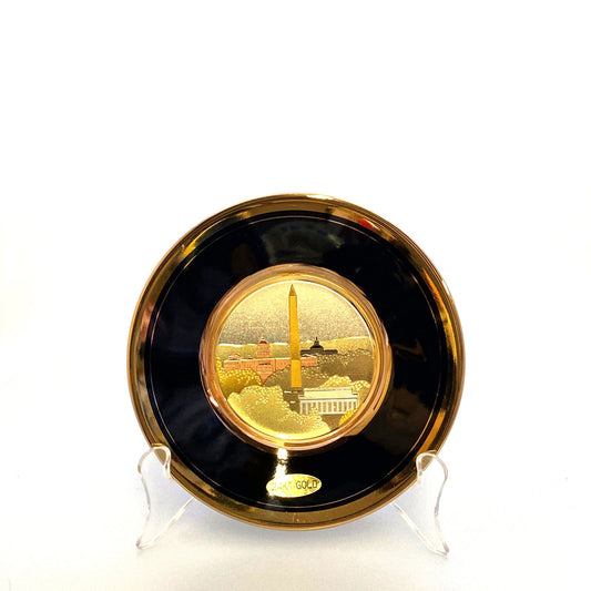 Chokin Souvenir Collectors Plate “Washington, D.C.” 24k Gold Trim Black 5” -  | Buy at Parsimony Shoppes