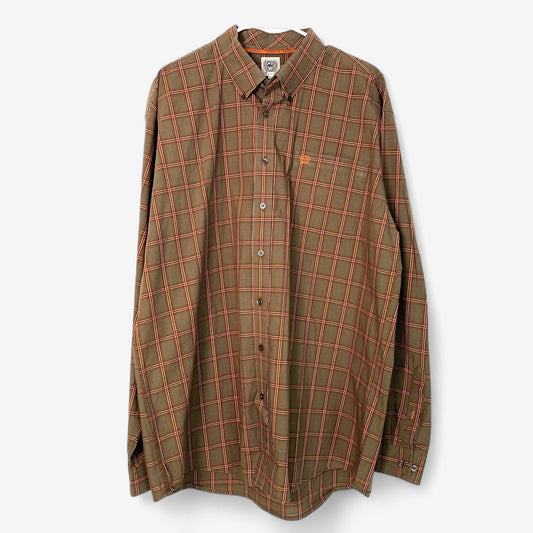 Cinch Men's Modern Fit Brown Plaid Button-Up Dress Shirt - Long Sleeve - Size XL - Pre-Owned