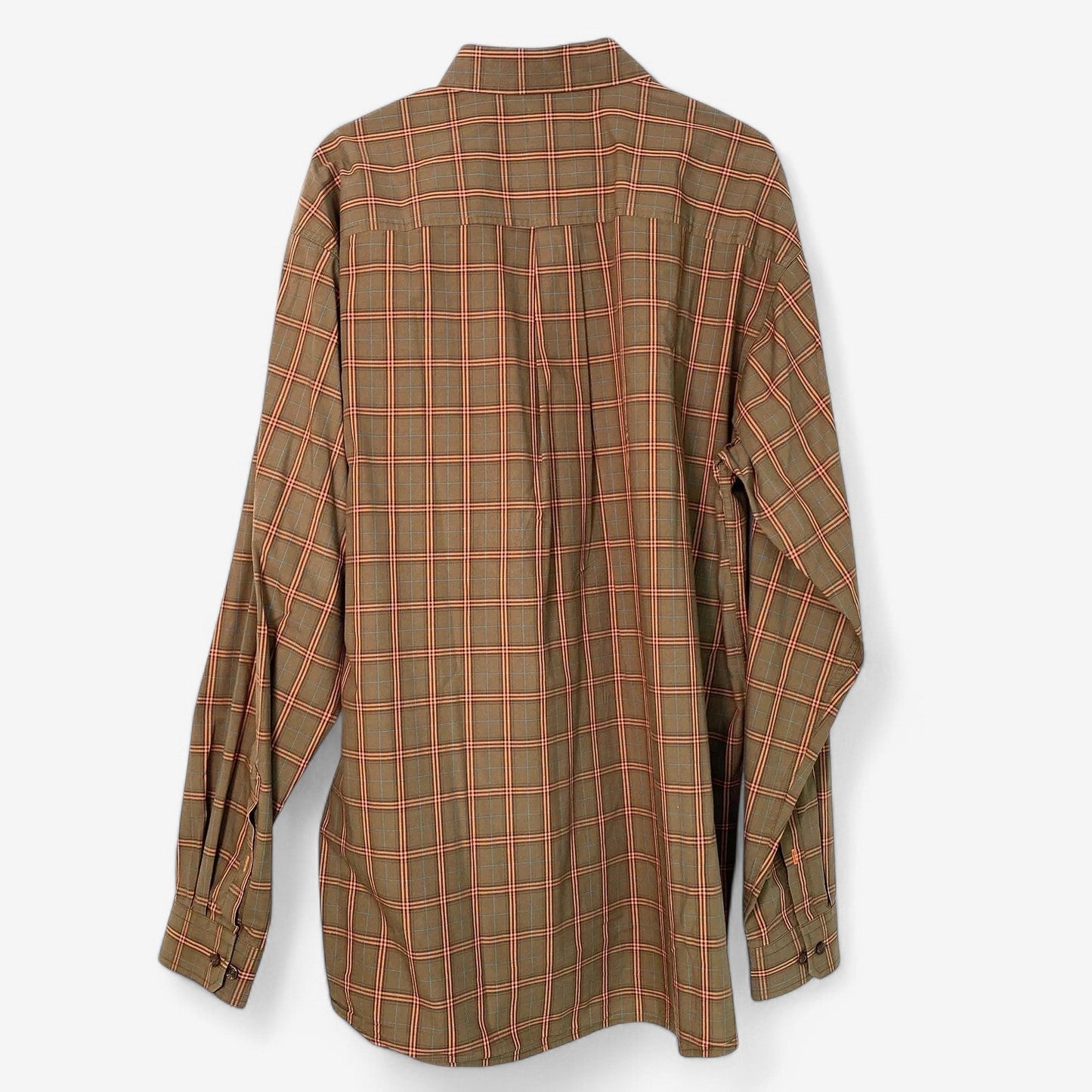 Cinch Men's Modern Fit Brown Plaid Button-Up Dress Shirt - Long Sleeve - Size XL - Pre-Owned
