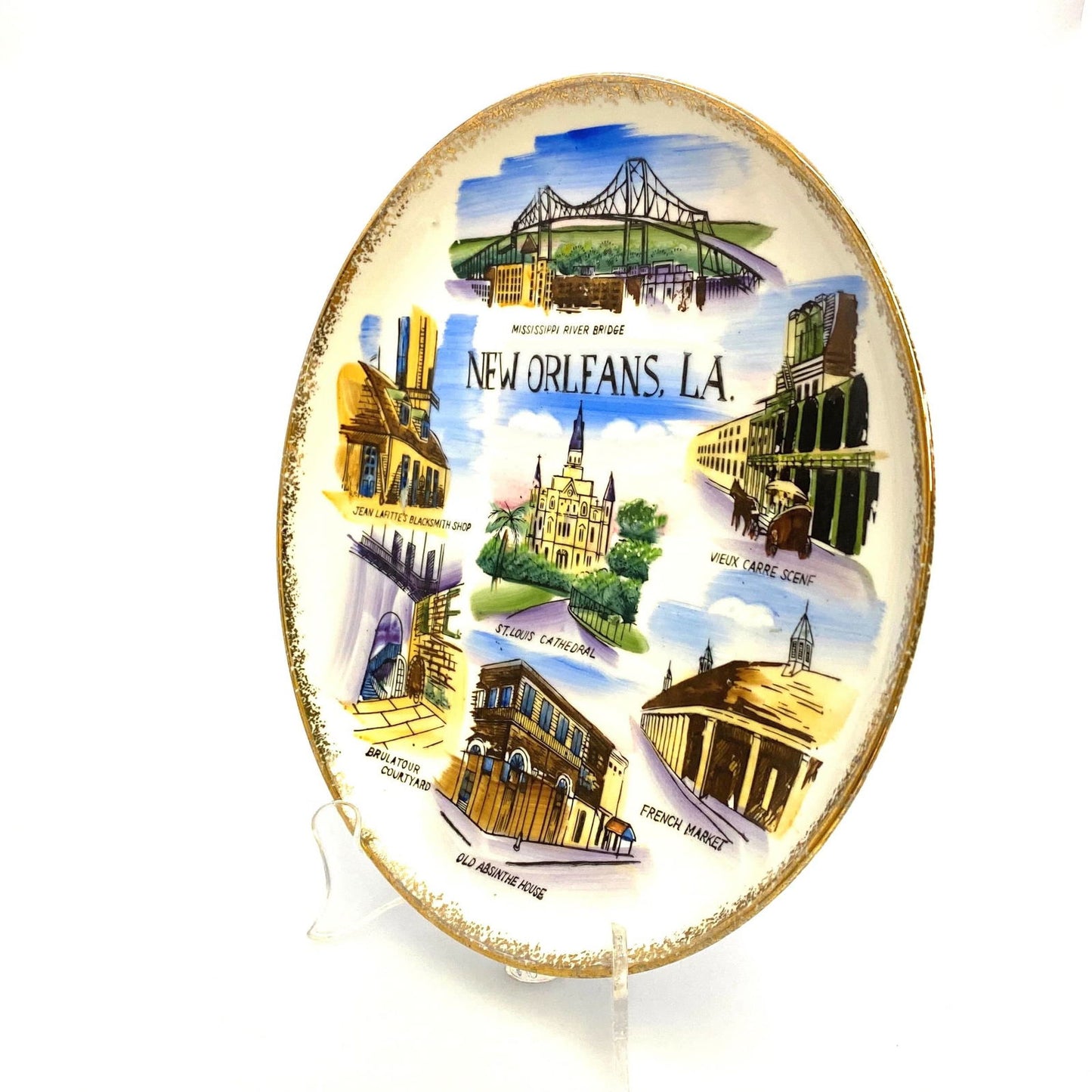 City Of New Orleans Louisiana Souvenir Collectible Plate, White - 12” - | Buy at Parsimony Shoppes