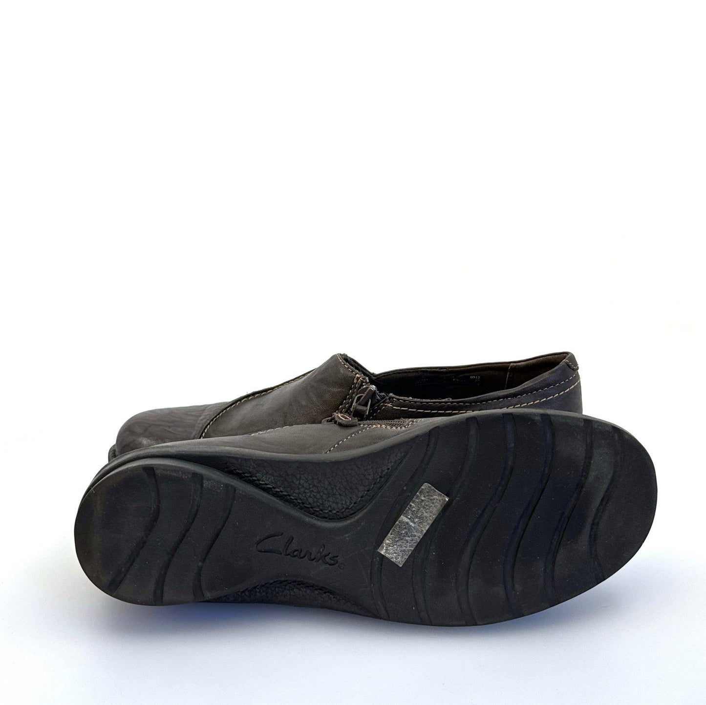 Clarks Bendables | Women Asymmetric Zipper Leather Shoes | Color: Brown | Size: 8.5M - | Buy at Parsimony Shoppes