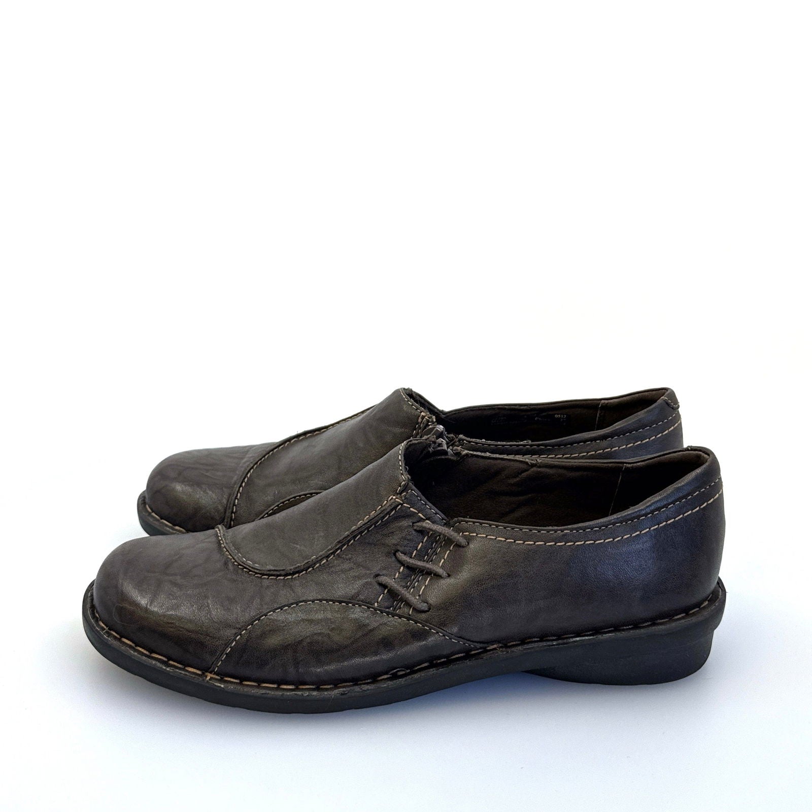 Clarks Bendables | Women Asymmetric Zipper Leather Shoes | Color: Brown | Size: 8.5M -  | Buy at Parsimony Shoppes