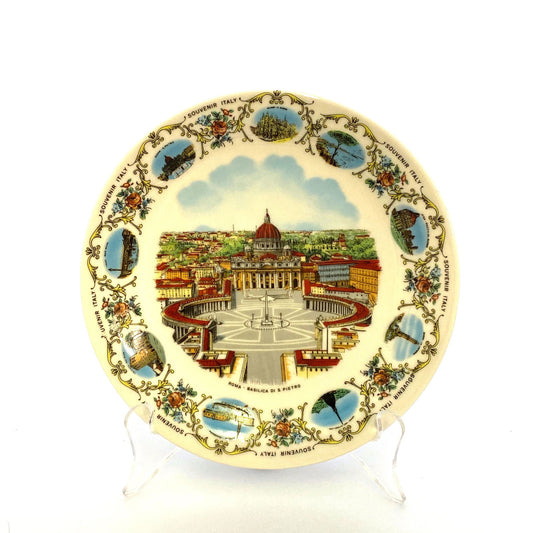 Collectors Souvenir Plate “ROMA - BASILICA DI S PIETRO” Collectible White 8” -  | Buy at Parsimony Shoppes