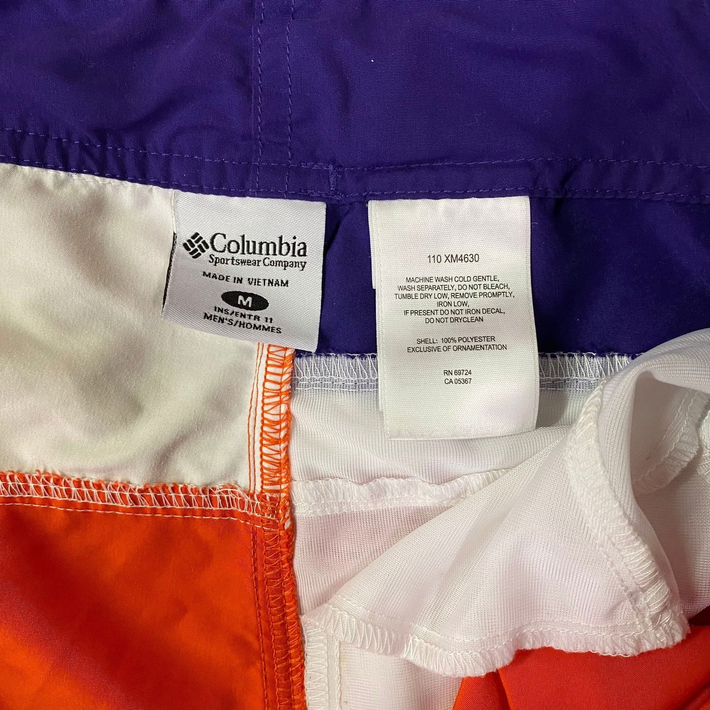 Columbia Mens Size M Clemson University Drawstring Swim Trunks Shorts - | Buy at Parsimony Shoppes
