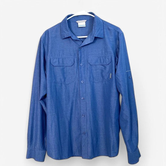 Columbia Women's Size S Blue Omni-Wear Long Sleeve Button-Up Shirt
