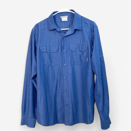 Columbia Women's Size S Blue Omni-Wear Long Sleeve Button-Up Shirt