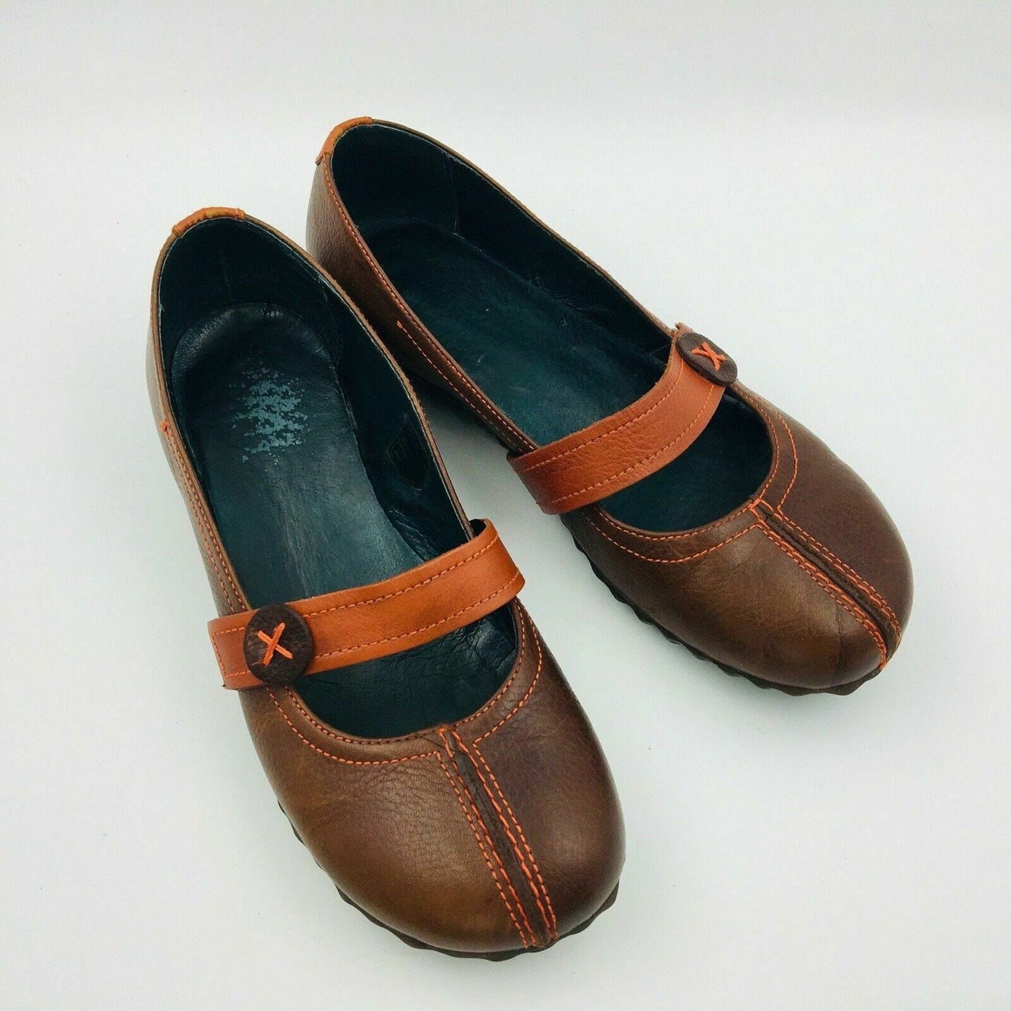 Comfortable Heyraud Womens Maryjane Shoes Brown Leather Slip On Size 7.5 - | Buy at Parsimony Shoppes