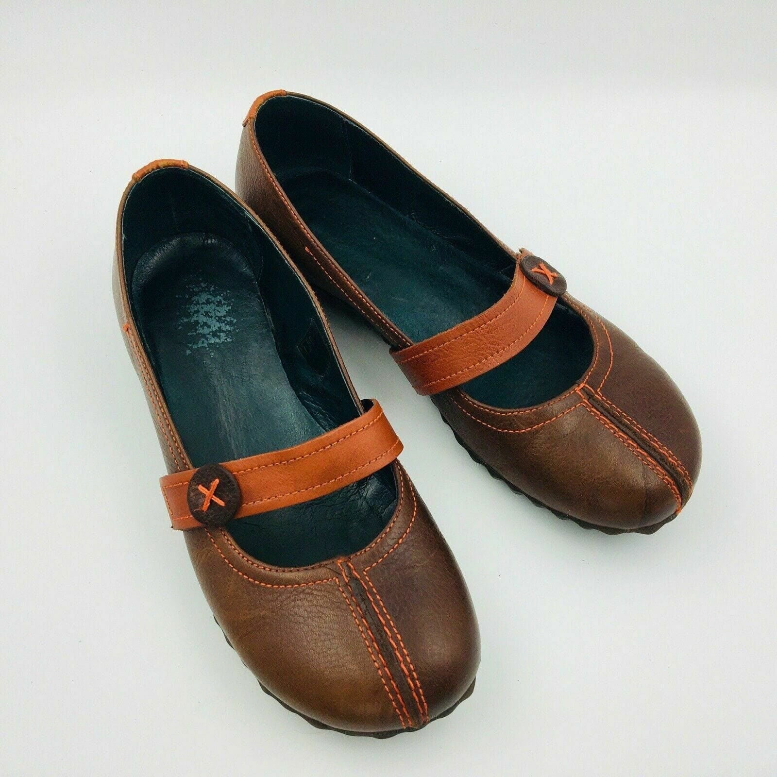 Comfortable Heyraud Womens Maryjane Shoes Brown Leather Slip On Size 7.5 -  | Buy at Parsimony Shoppes