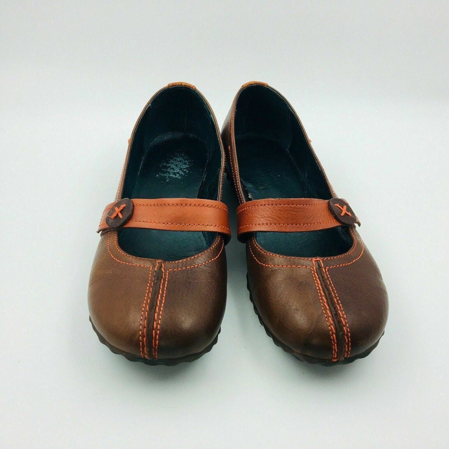 Comfortable Heyraud Womens Maryjane Shoes Brown Leather Slip On Size 7.5 - | Buy at Parsimony Shoppes