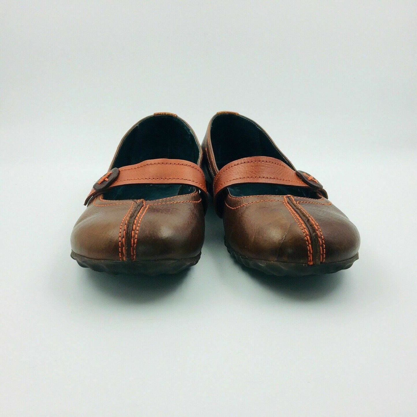 Comfortable Heyraud Womens Maryjane Shoes Brown Leather Slip On Size 7.5 - | Buy at Parsimony Shoppes