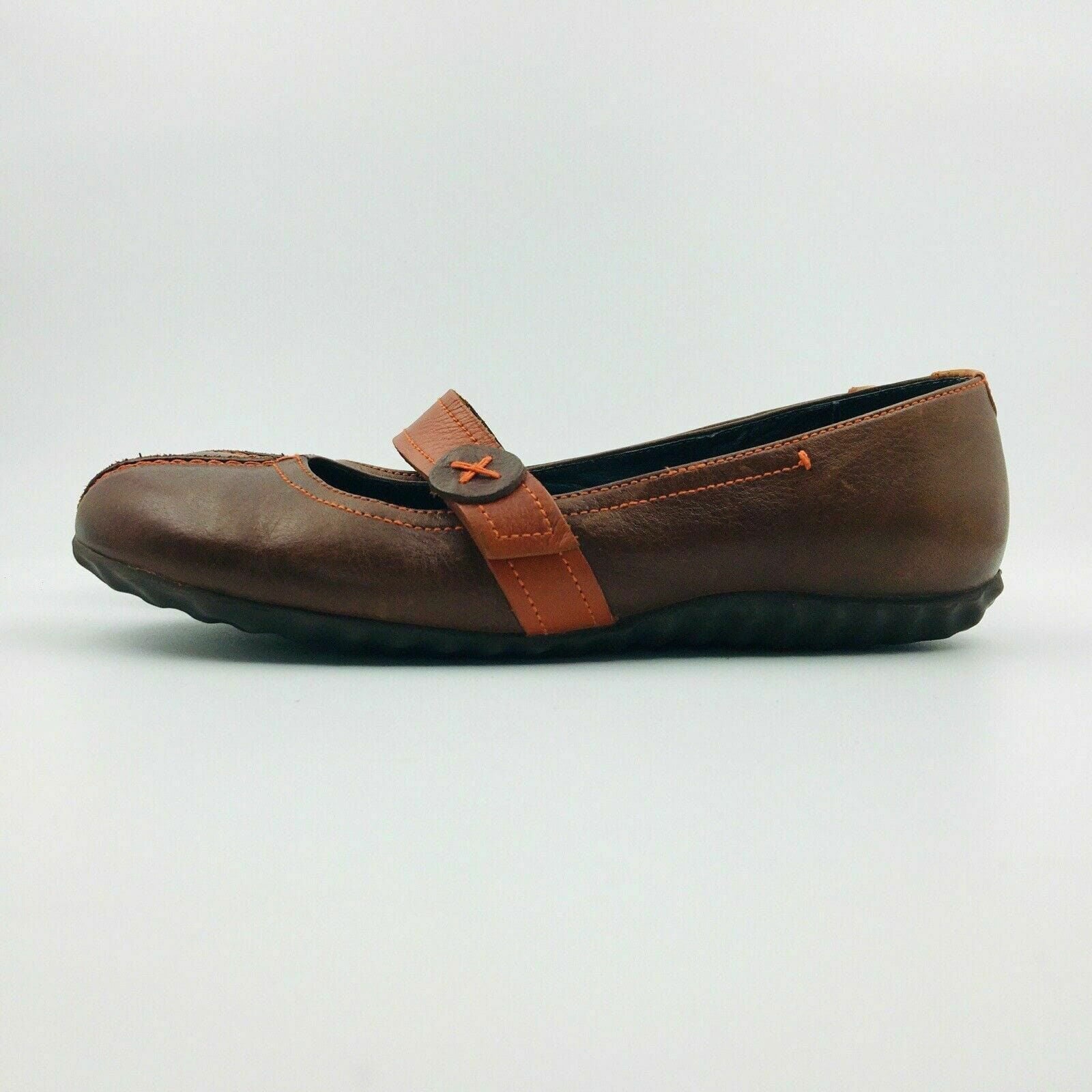 Comfortable Heyraud Womens Maryjane Shoes Brown Leather Slip On Size 7.5 -  | Buy at Parsimony Shoppes