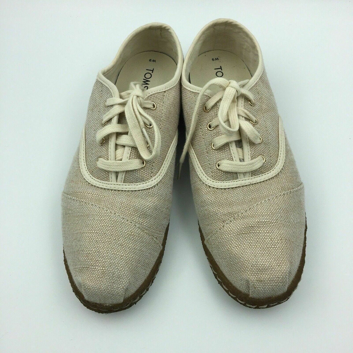 Comfortable Toms Womens Casual Lace Up Shoes - Size 9, Beige Cream - | Buy at Parsimony Shoppes