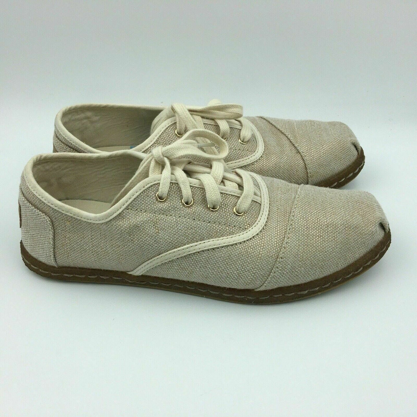 Comfortable Toms Womens Casual Lace Up Shoes - Size 9, Beige Cream - | Buy at Parsimony Shoppes