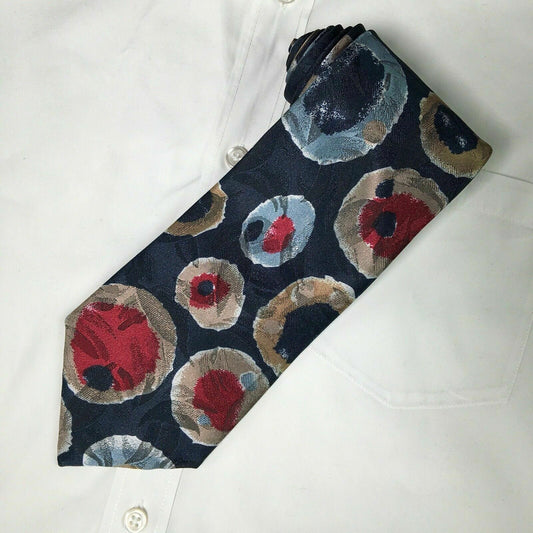Concerto Mens Blue Floral Printed Textured Silk Neck Tie 56” Long X 4” Wide -  | Buy at Parsimony Shoppes