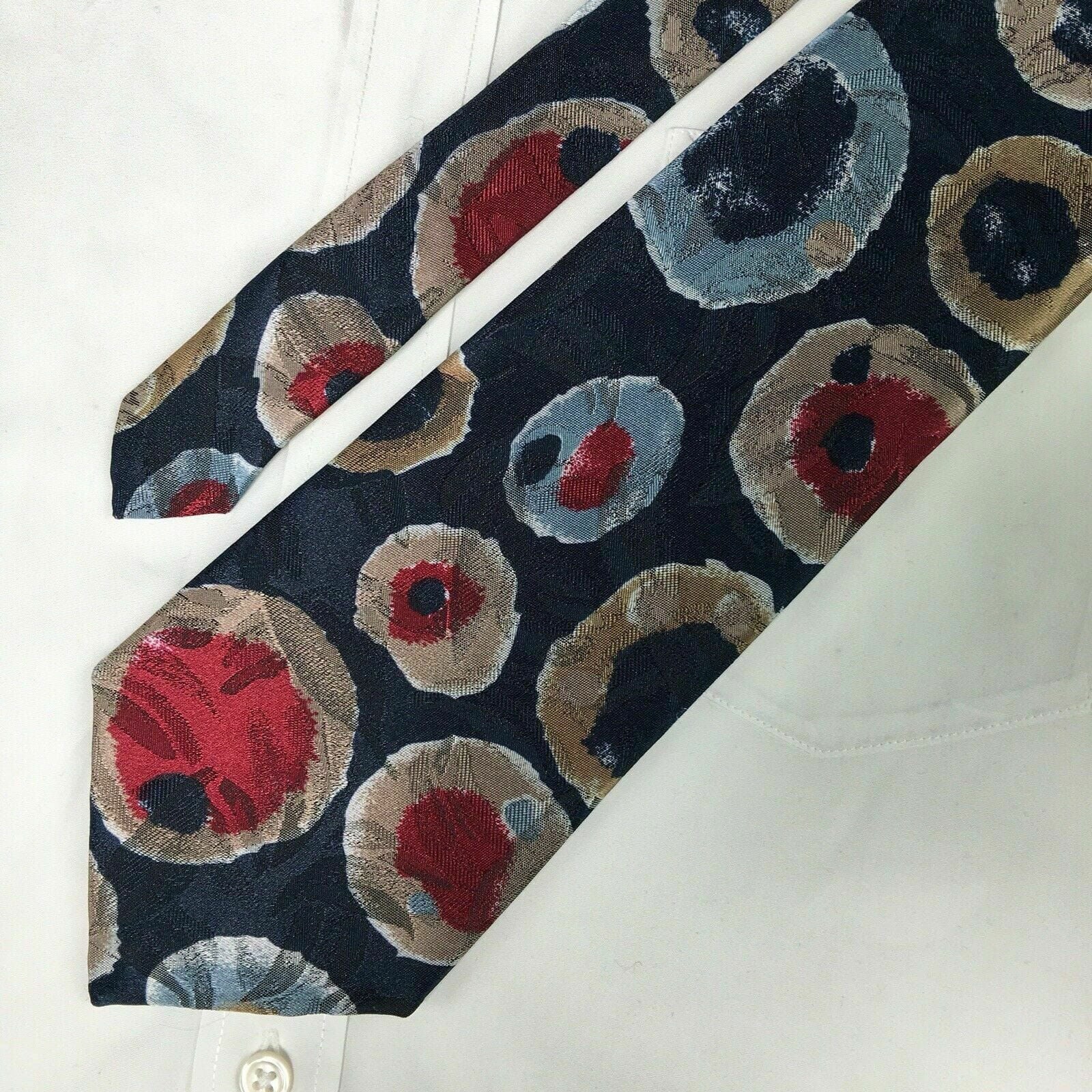 Concerto Mens Blue Floral Printed Textured Silk Neck Tie 56” Long X 4” Wide -  | Buy at Parsimony Shoppes